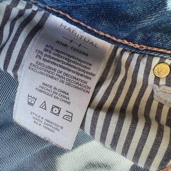 Habitual marina distressed medium wash vented jeans - Picture 7 of 8